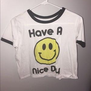 have a nice day crop top